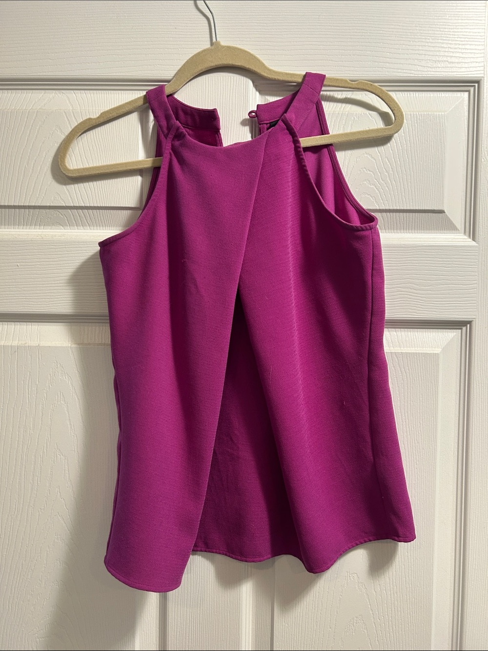 Worthington Fuchsia Sleeveless Split-Front Blouse